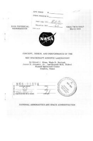 Cover of Concept, design, and performance of the MSC Spacecraft Acoustic Laboratory