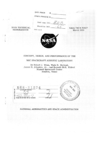 Cover of Concept, design, and performance of the MSC Spacecraft Acoustic Laboratory