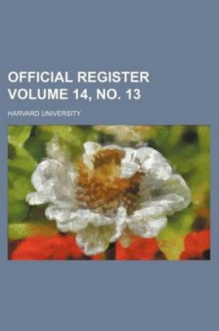 Cover of Official Register Volume 14, No. 13