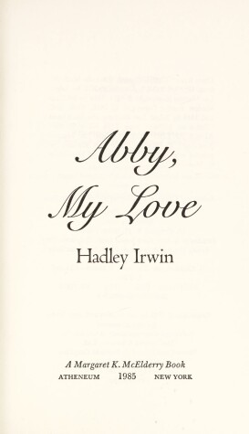 Book cover for Abby, My Love