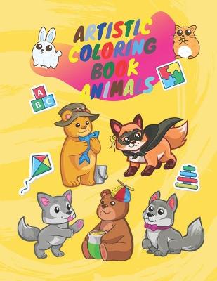 Book cover for Artistic coloring book animals
