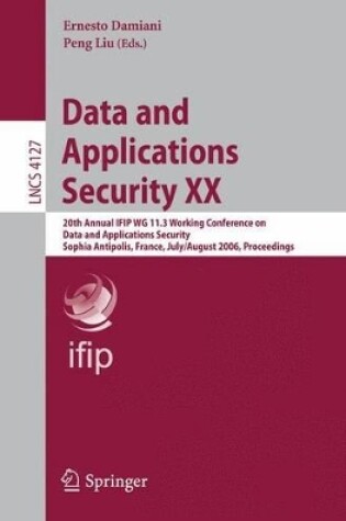 Cover of Data and Applications Security XX