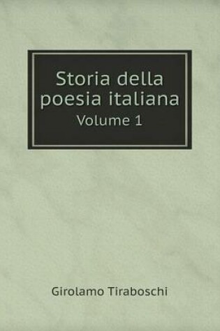 Cover of Storia della poesia italiana Volume 1