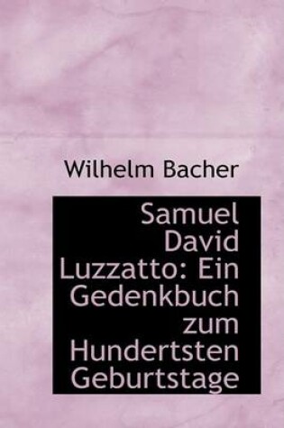 Cover of Samuel David Luzzatto