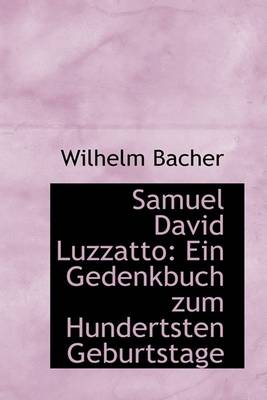 Book cover for Samuel David Luzzatto