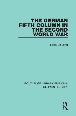 Cover of The German Fifth Column in the Second World War