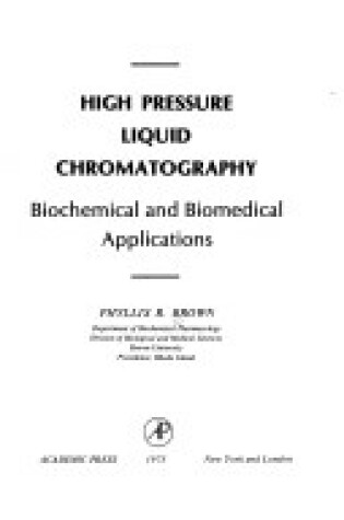 Cover of High Pressure Liquid Chromatography