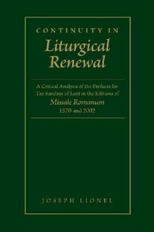 Cover of Continuity in Liturgical Renewal
