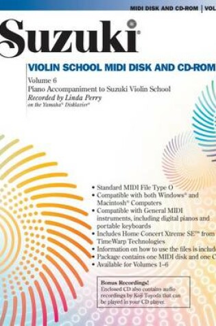 Cover of Suzuki Violin School Vol.6 (Cd-Rom/Midi)