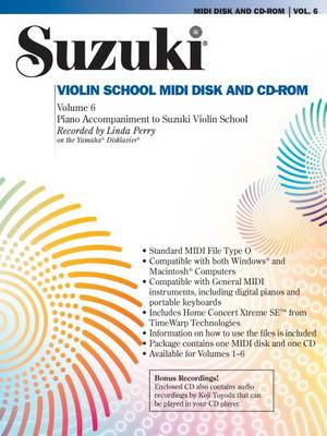 Cover of Suzuki Violin School Vol.6 (Cd-Rom/Midi)