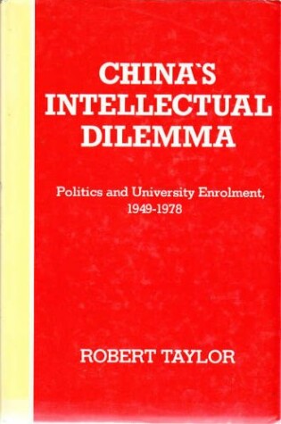 Cover of China's Intellectual Dilemma