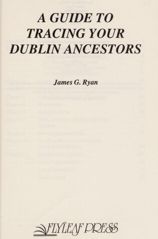 Cover of A Guide to Tracing Your Dublin Ancestors