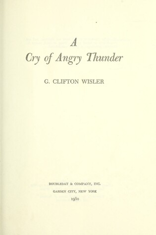 Cover of A Cry of Angry Thunder