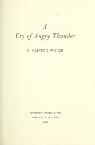 Book cover for A Cry of Angry Thunder