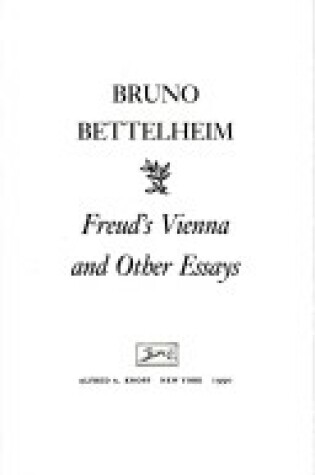 Cover of Freud's Vienna and Other Essay