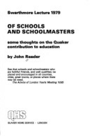 Cover of Of Schools and Schoolmasters