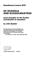 Cover of Of Schools and Schoolmasters