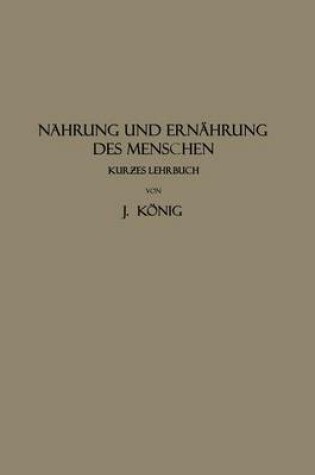 Cover of Nahrung und Ernährung des Menschen