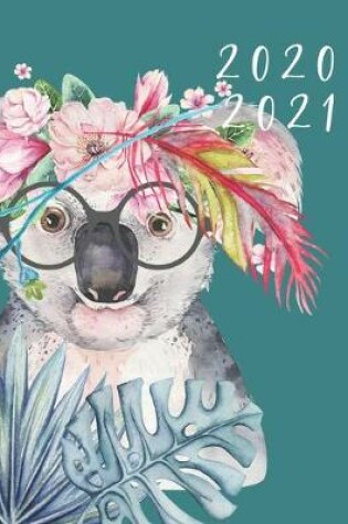 Cover of 2020-2021 2 Year Planner Koala Watercolor Monthly Calendar Goals Agenda Schedule Organizer