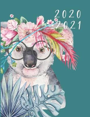 Book cover for 2020-2021 2 Year Planner Koala Watercolor Monthly Calendar Goals Agenda Schedule Organizer