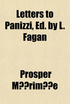 Book cover for Letters to Panizzi, Ed. by L. Fagan