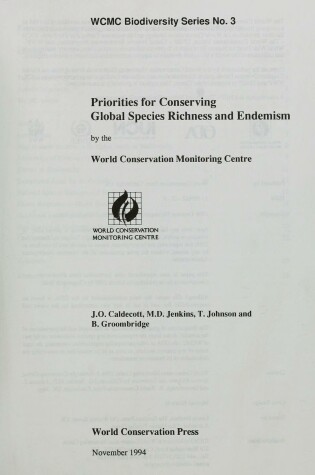 Cover of Priorities for Conserving Global Species Richness and Endemism