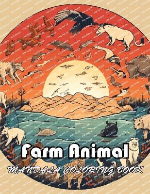 Book cover for Farm Animal Mandala Coloring Book