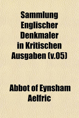 Book cover for Sammlung Englischer Denkmaler in Kritischen Ausgaben (V.05)