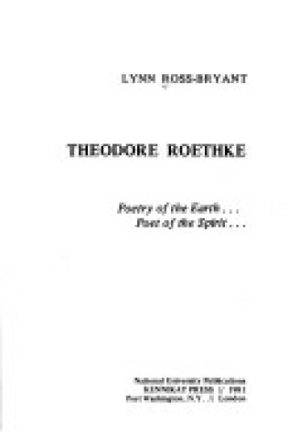 Cover of Theodore Roethke