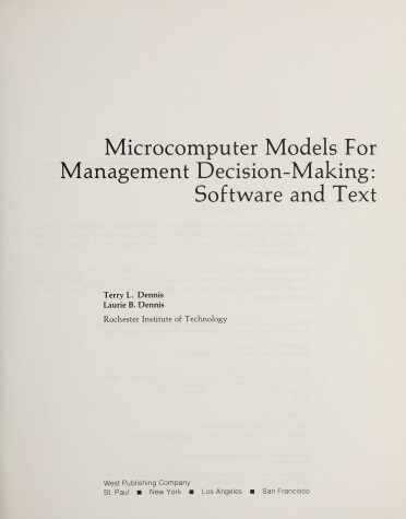 Book cover for Micro Model Man Dec Making Db