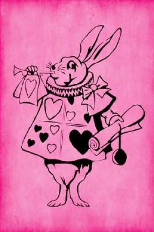 Cover of Alice in Wonderland Journal - White Rabbit With Trumpet (Pink)