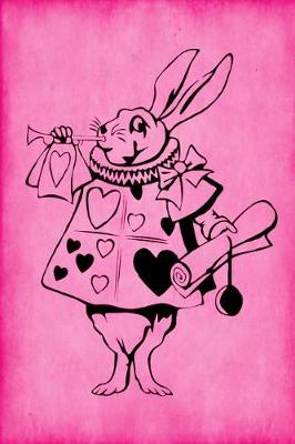 Book cover for Alice in Wonderland Journal - White Rabbit With Trumpet (Pink)