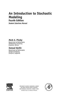 Book cover for An Introduction to Stochastic Modeling, Student Solutions Manual (E-Only)