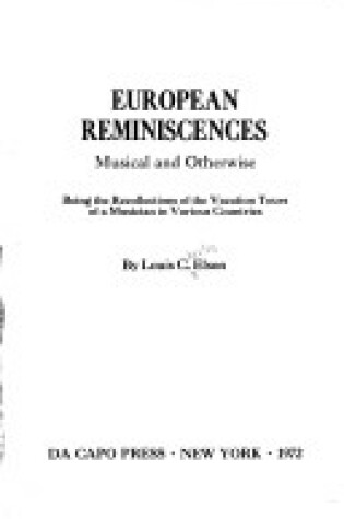 Cover of European Reminiscences