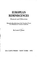 Book cover for European Reminiscences