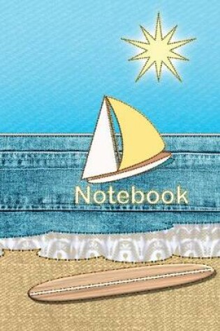 Cover of Summer Beach Scene in Fabric Notebook
