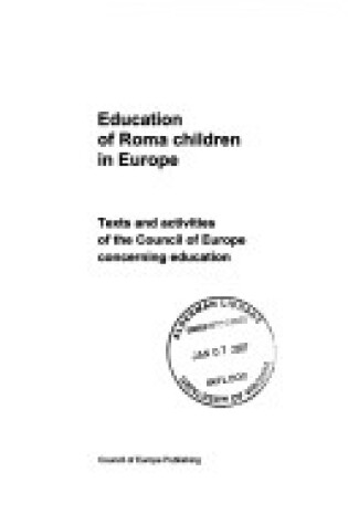 Cover of Education of Roma Children in Europe
