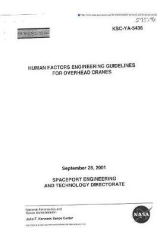 Cover of Human Factors Engineering Guidelines for Overhead Cranes