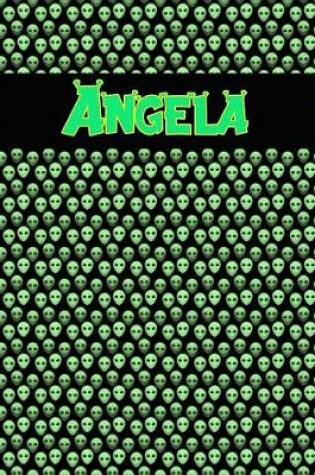 Cover of 120 Page Handwriting Practice Book with Green Alien Cover Angela