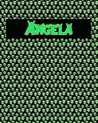 Book cover for 120 Page Handwriting Practice Book with Green Alien Cover Angela