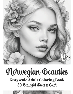 Book cover for Norwegian Beauties - Grayscale Adult Coloring Book