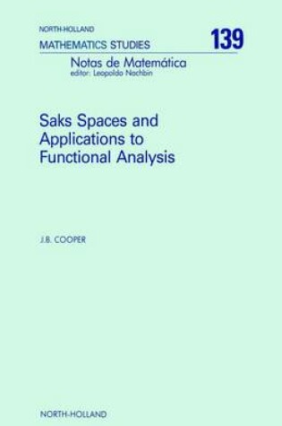 Cover of Saks Spaces and Applications to Functional Analysis