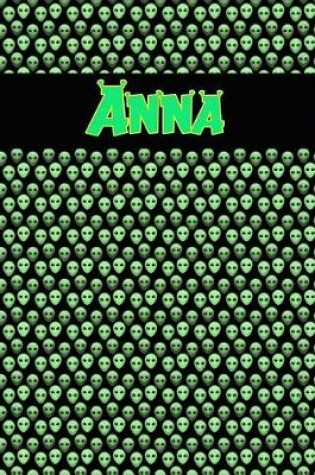 Cover of 120 Page Handwriting Practice Book with Green Alien Cover Anna