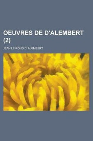 Cover of Oeuvres de D'Alembert (2)