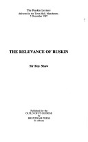 Book cover for The Relevance of Ruskin