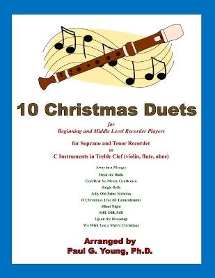 Book cover for 10 Christmas Duets for Beginning and Middle Level Recorder Players