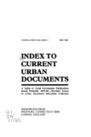 Cover of Index to Current Urban Documents Vol. 11