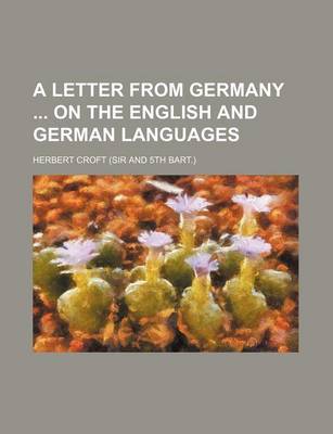 Book cover for A Letter from Germany on the English and German Languages