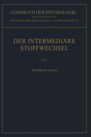 Cover of Der Intermediare Stoffwechsel