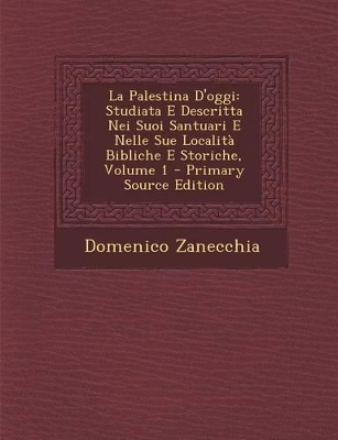 Book cover for La Palestina D'Oggi